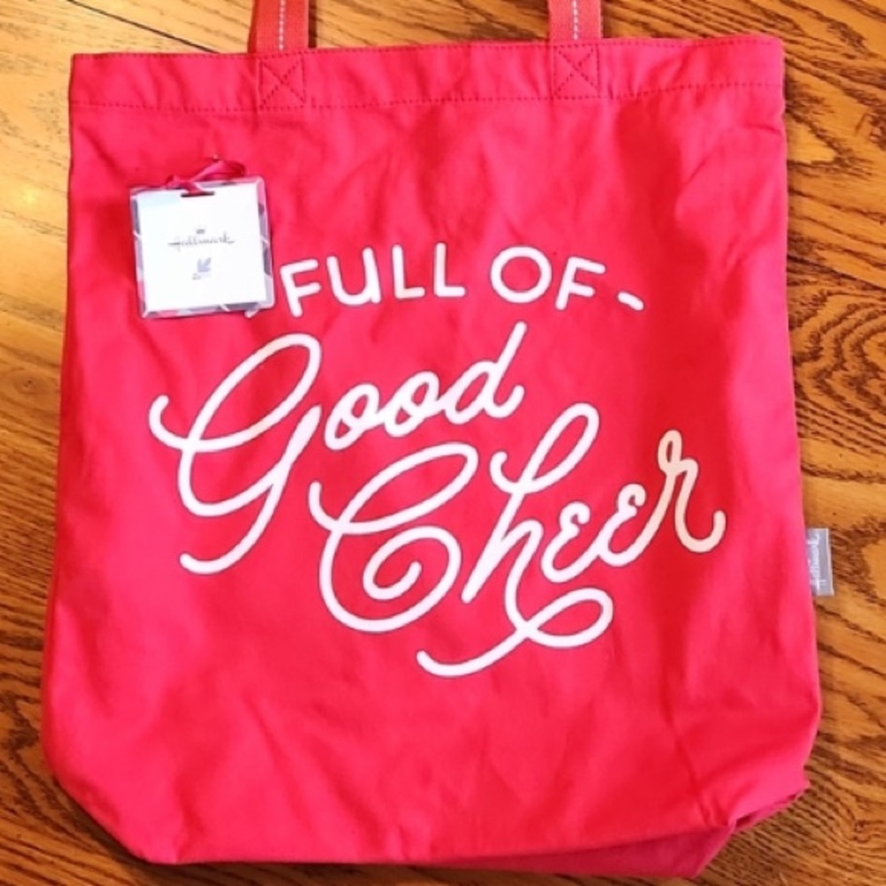 NWT FULL of Good Cheer Hallmark Red Canvas Bag 2022 Tote